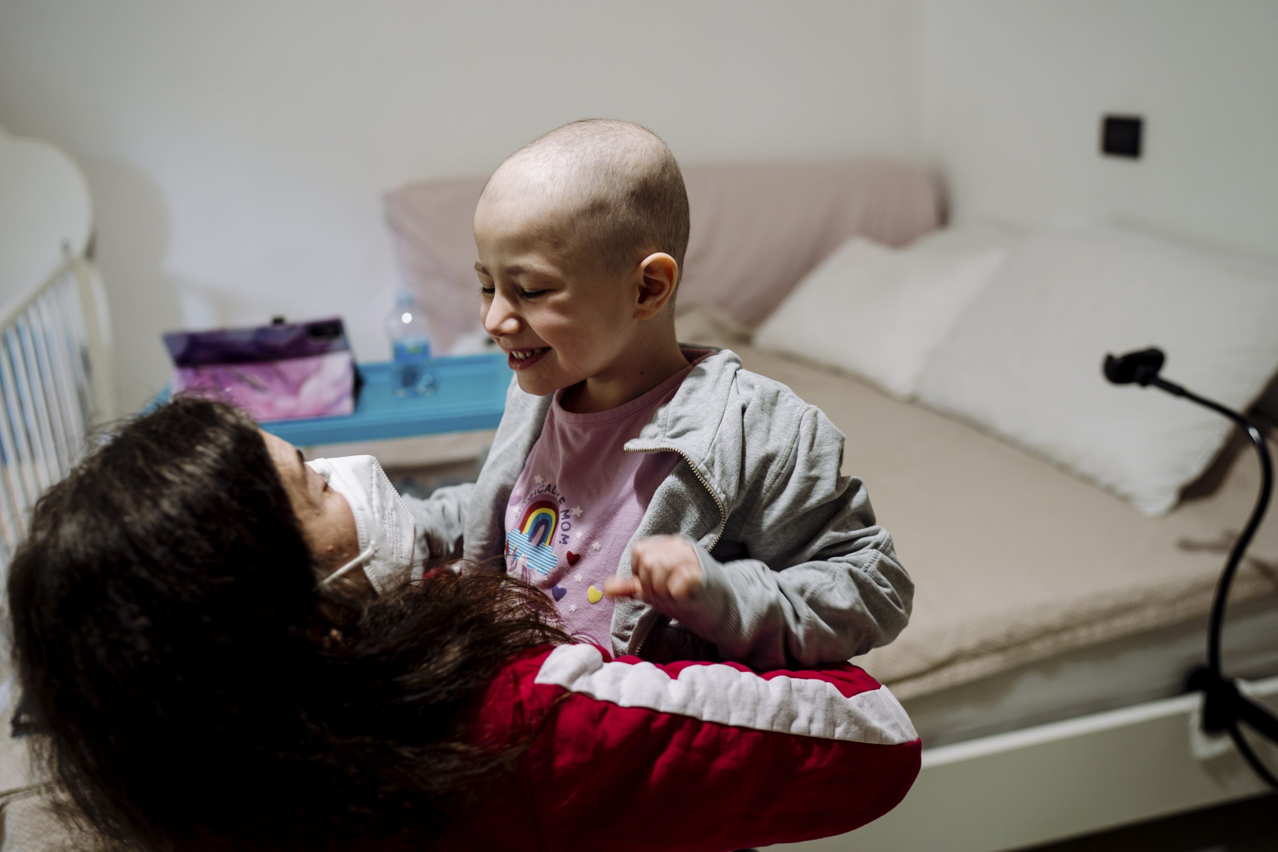 mother holding child